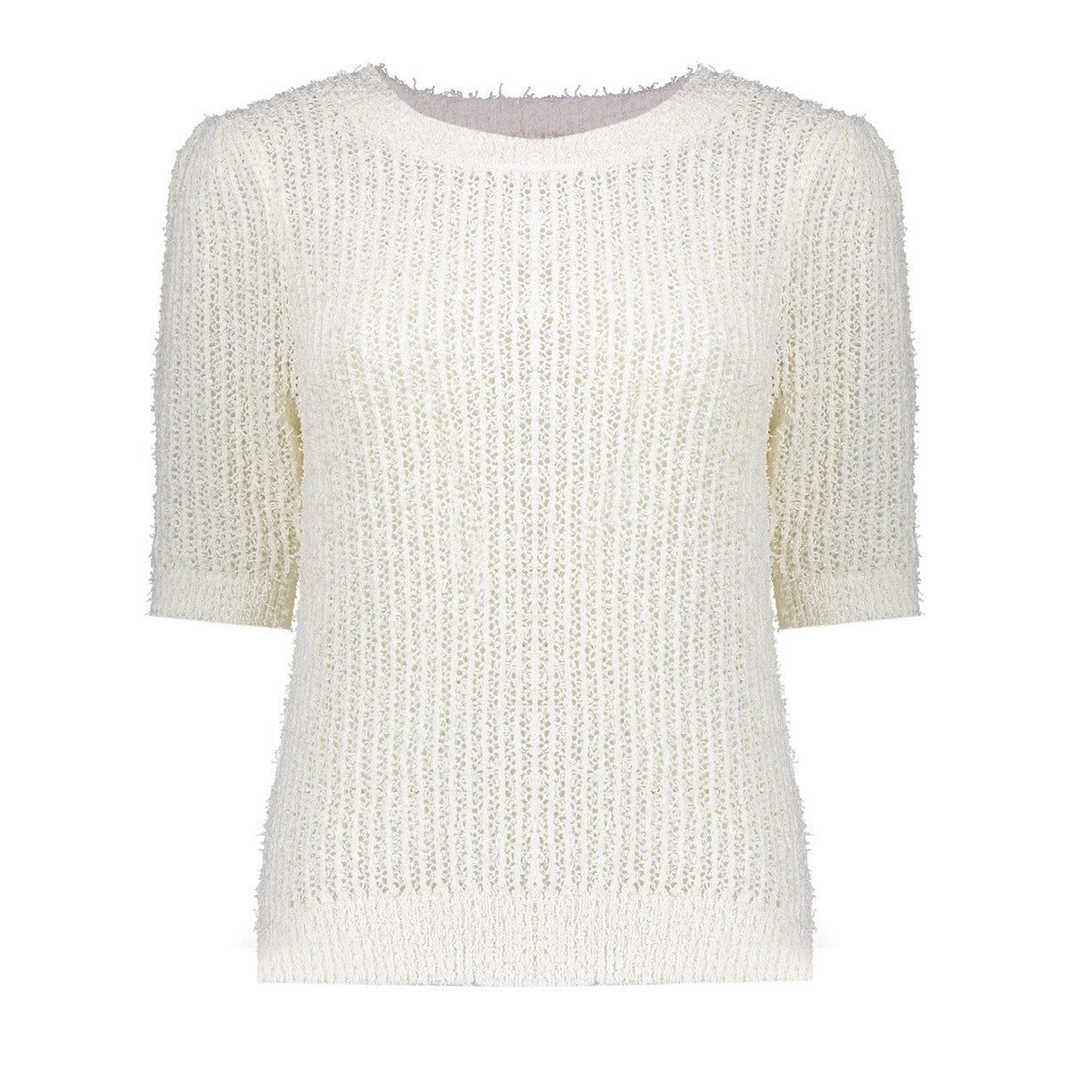 Geisha Fashion Damen Rippstricktop mit kurzen Ärmeln
