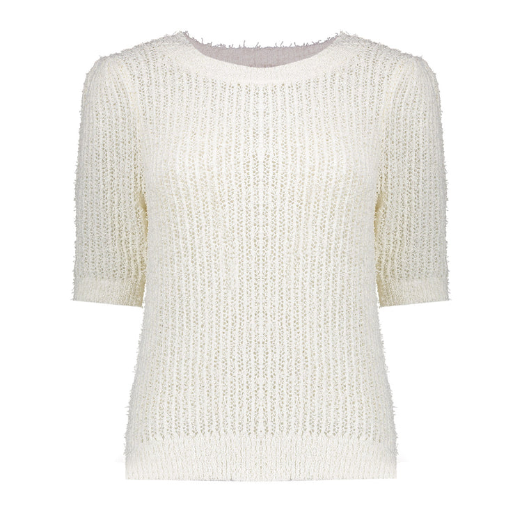 Geisha Fashion Damen Rippstricktop mit kurzen Ärmeln