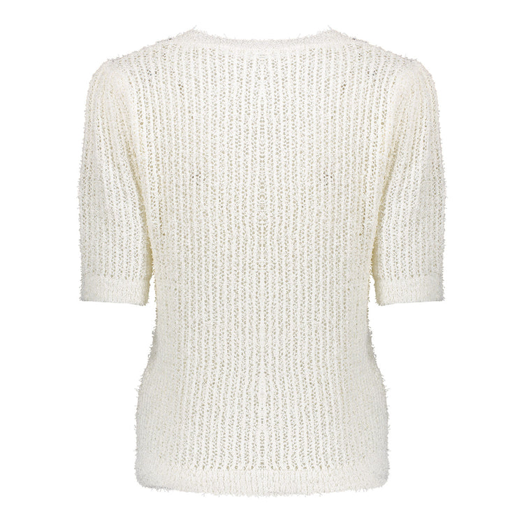 Geisha Fashion Damen Rippstricktop mit kurzen Ärmeln