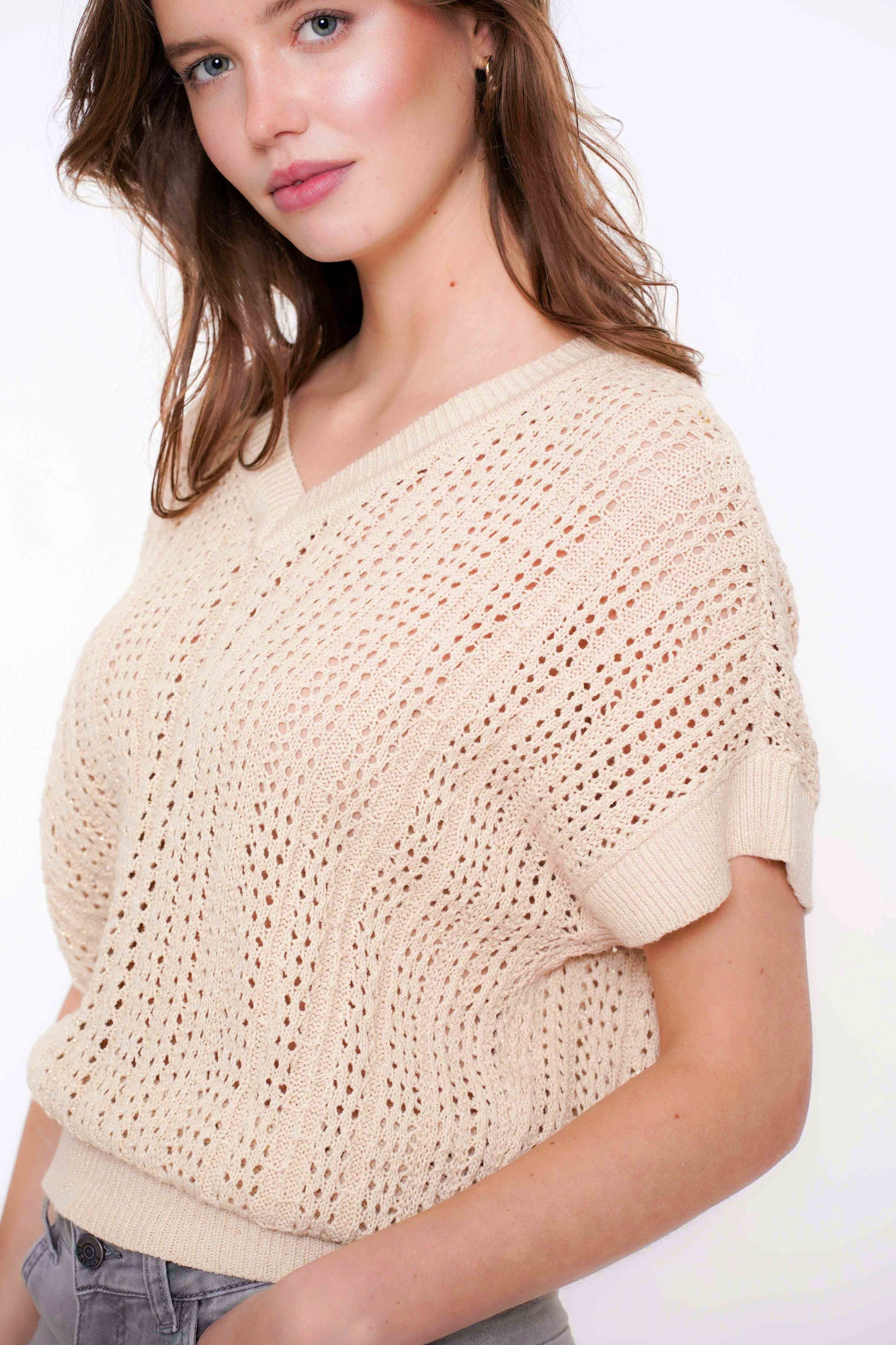 Geisha Fashion Damen Strick-Spencer mit Lurex