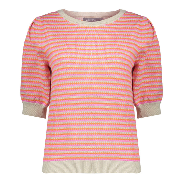 Geisha Fashion Damenstricktop mit Streifen