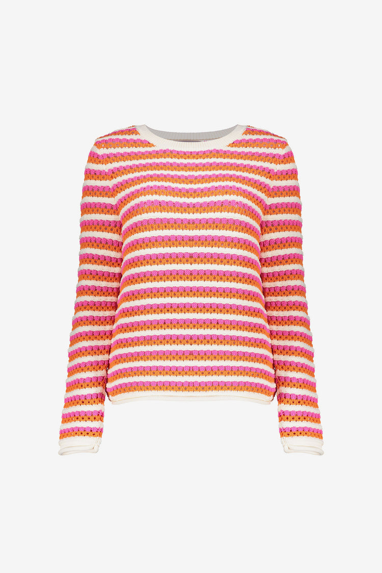 Geisha Fashion Damen Ajour Pullover mit Streifen