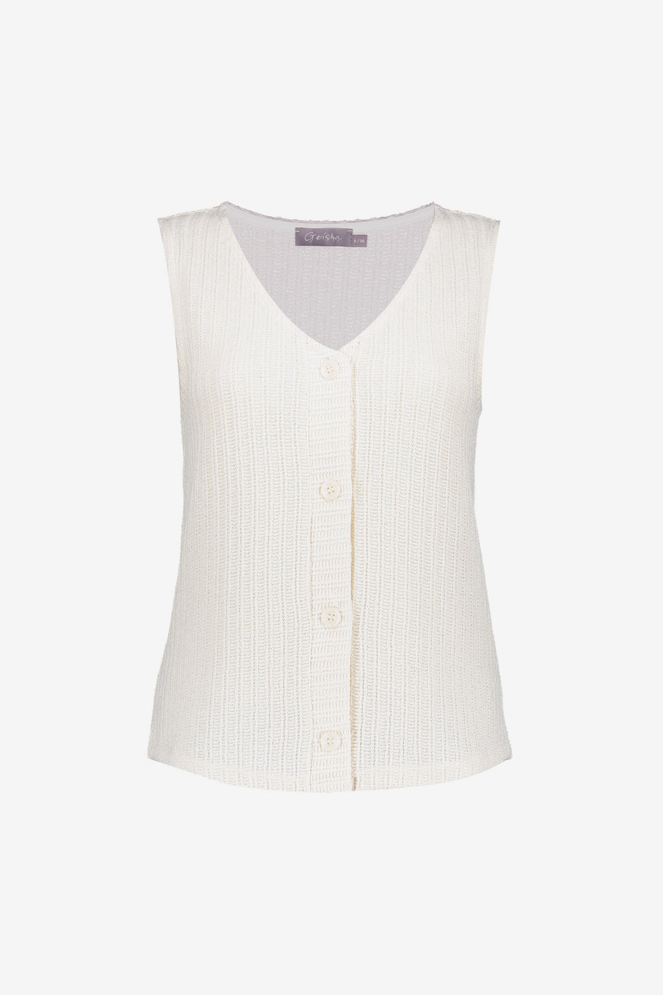Geisha Fashion Damen Strick-Singlet mit Knöpfen