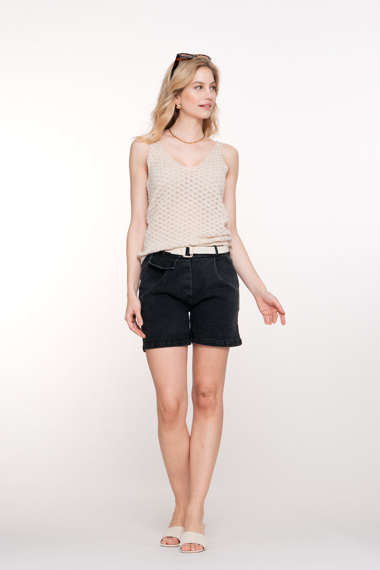 Geisha Fashion Damen Ajour-Top mit Lurex