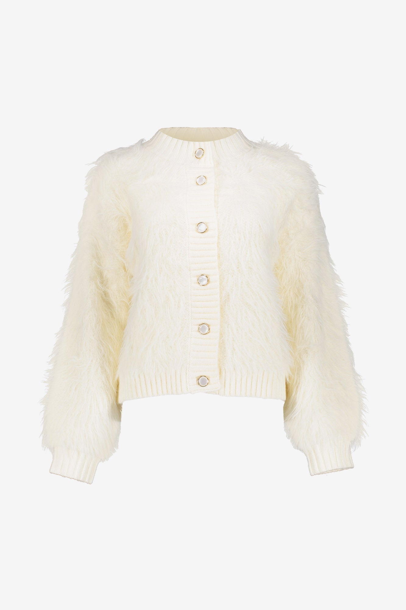 Geisha Damen-Boxy-Strickjacke mit Haarstruktur