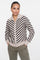 Geisha Damen-Strickjacke mit Stehkragen und Streifenmuster