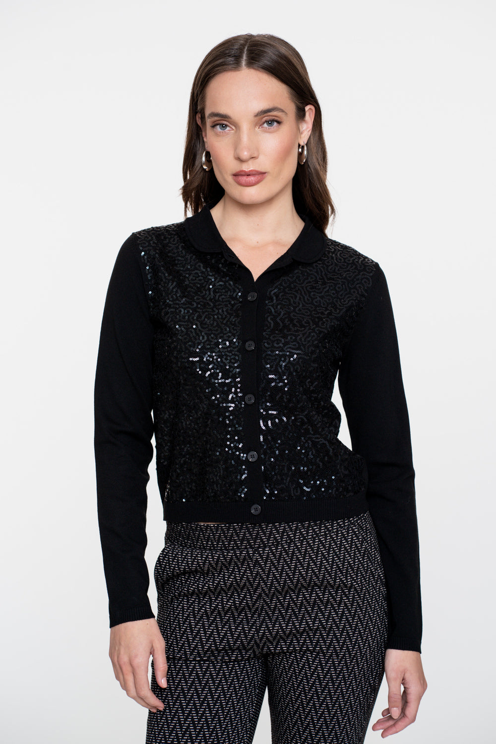 Geisha Damen-Strickjacke mit Pailletten