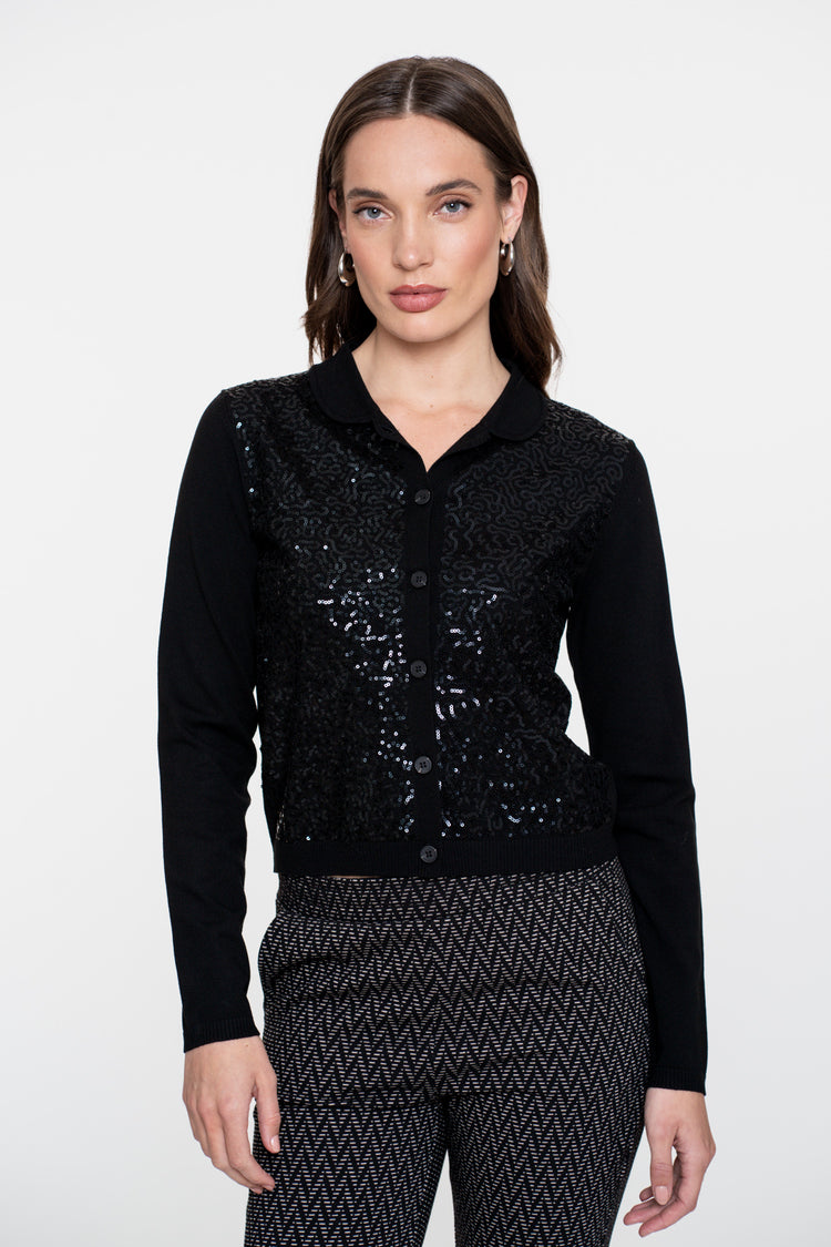 Geisha Damen-Strickjacke mit Pailletten