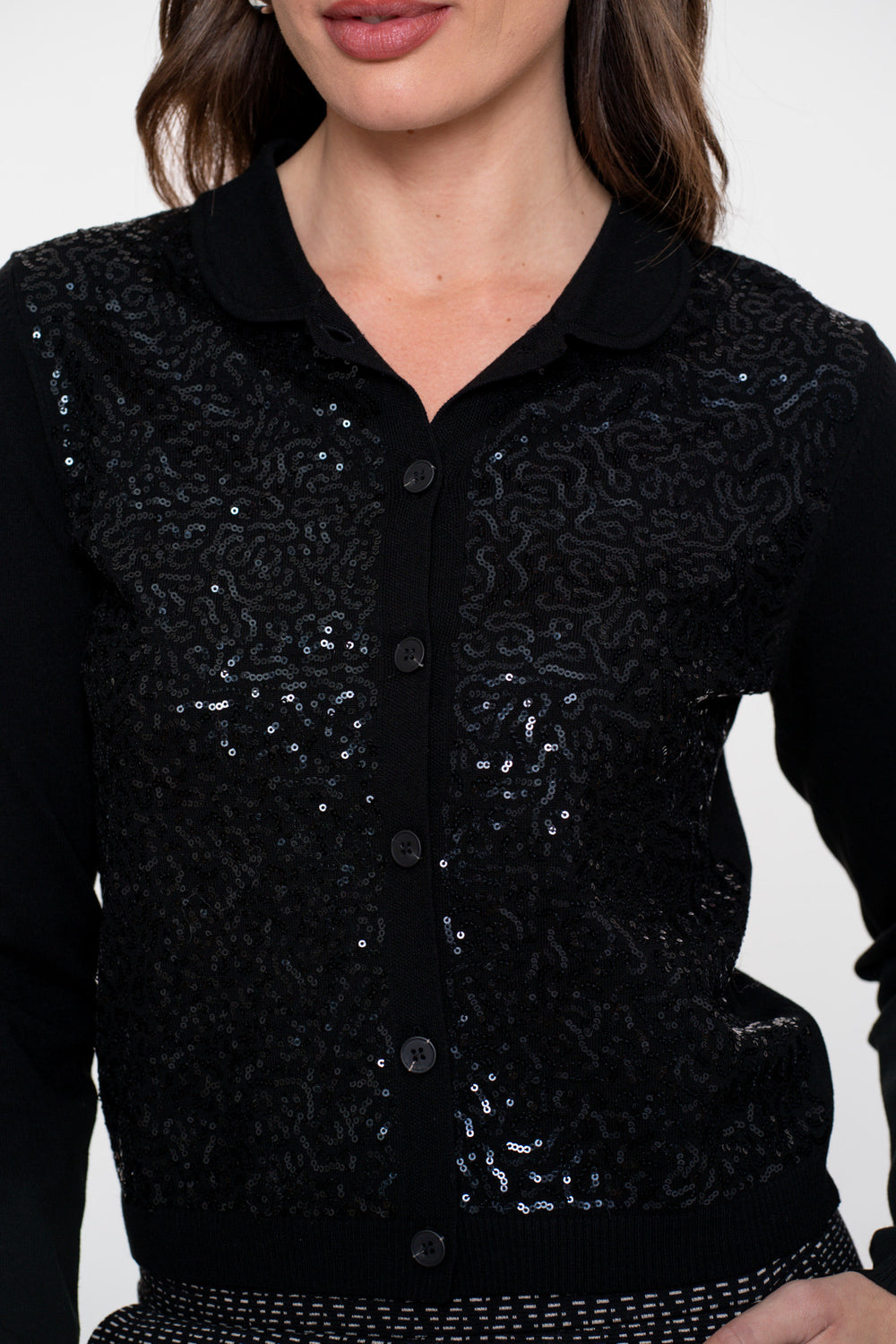 Geisha Damen-Strickjacke mit Pailletten