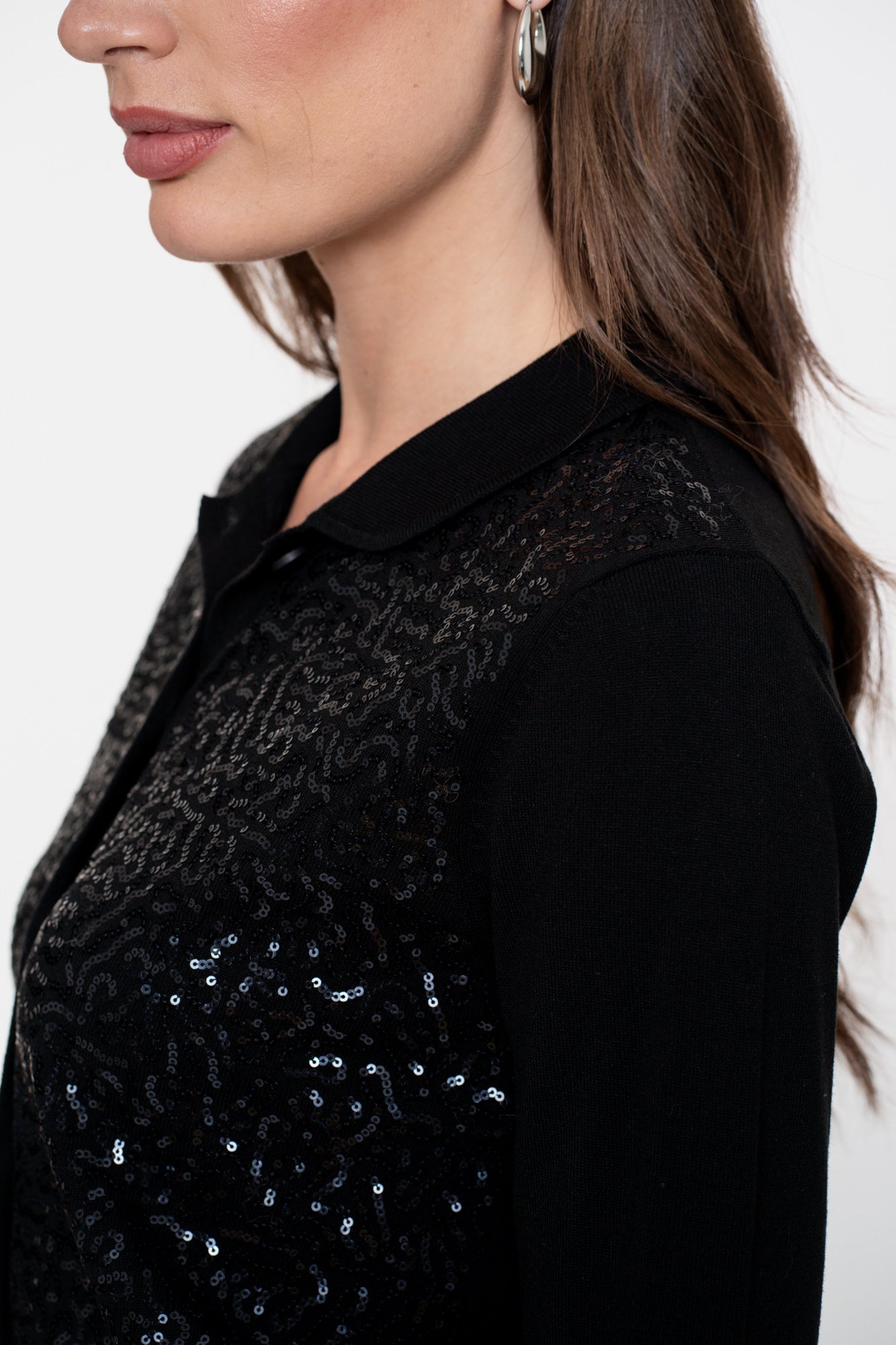Geisha Damen-Strickjacke mit Pailletten