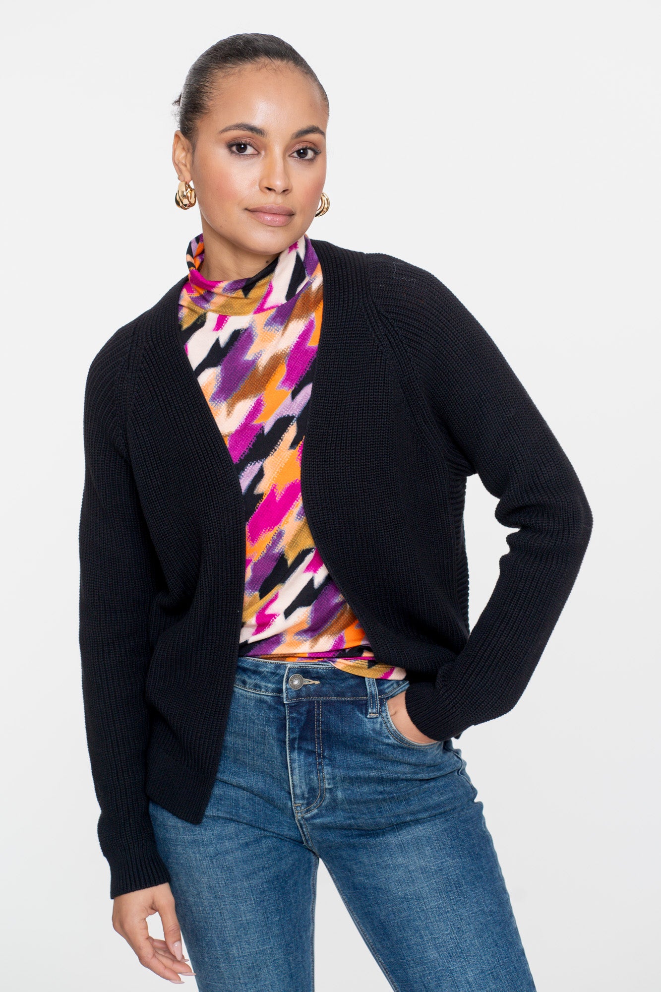 Geisha Damen-Basic-Strickjacke