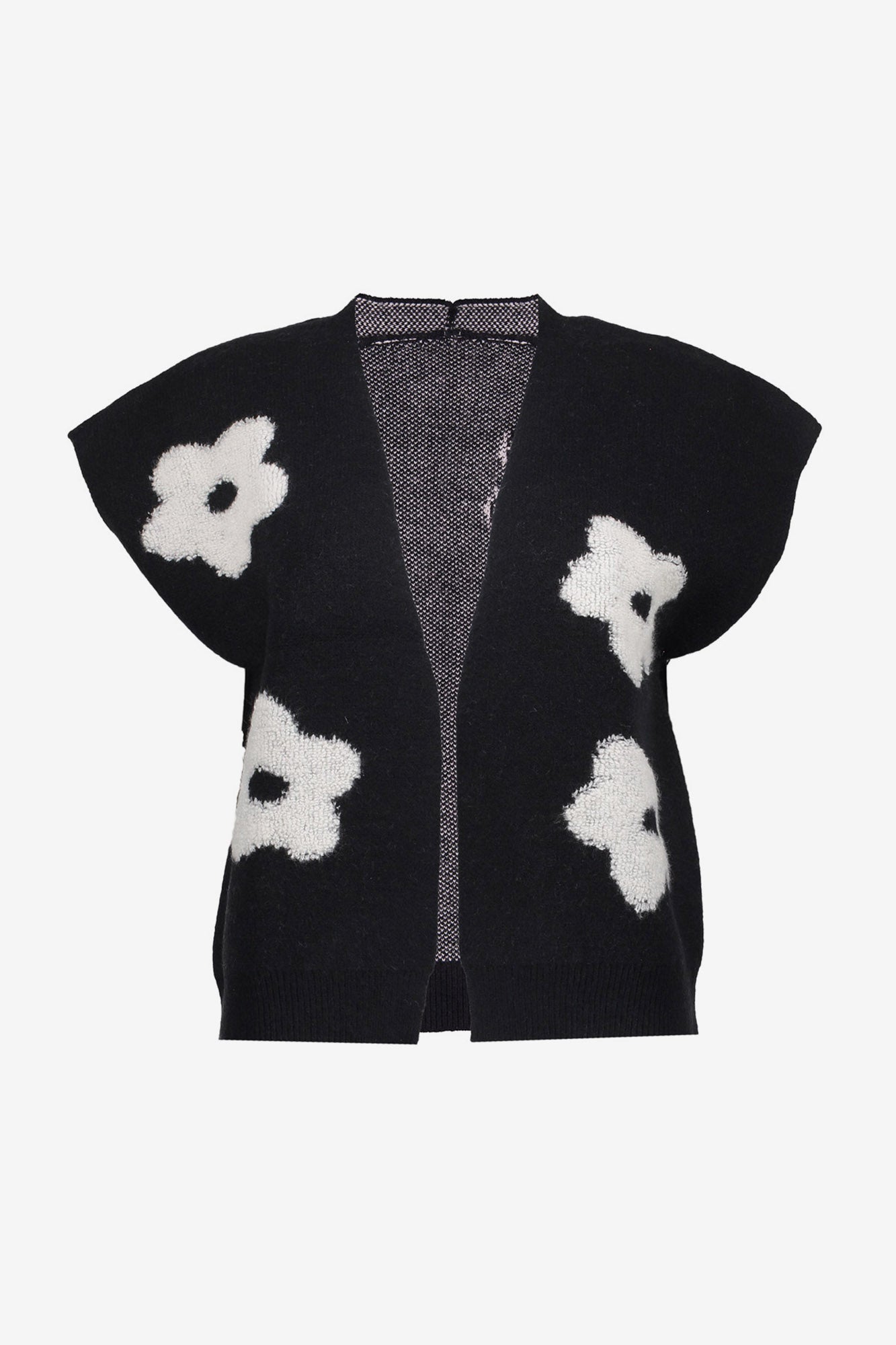 Geisha Damen-boxy Strickjacke mit Blumenmotiv