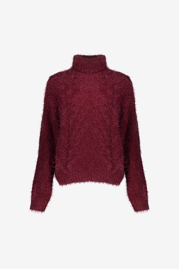 Geisha Damen Zopfpullover mit Turtleneck