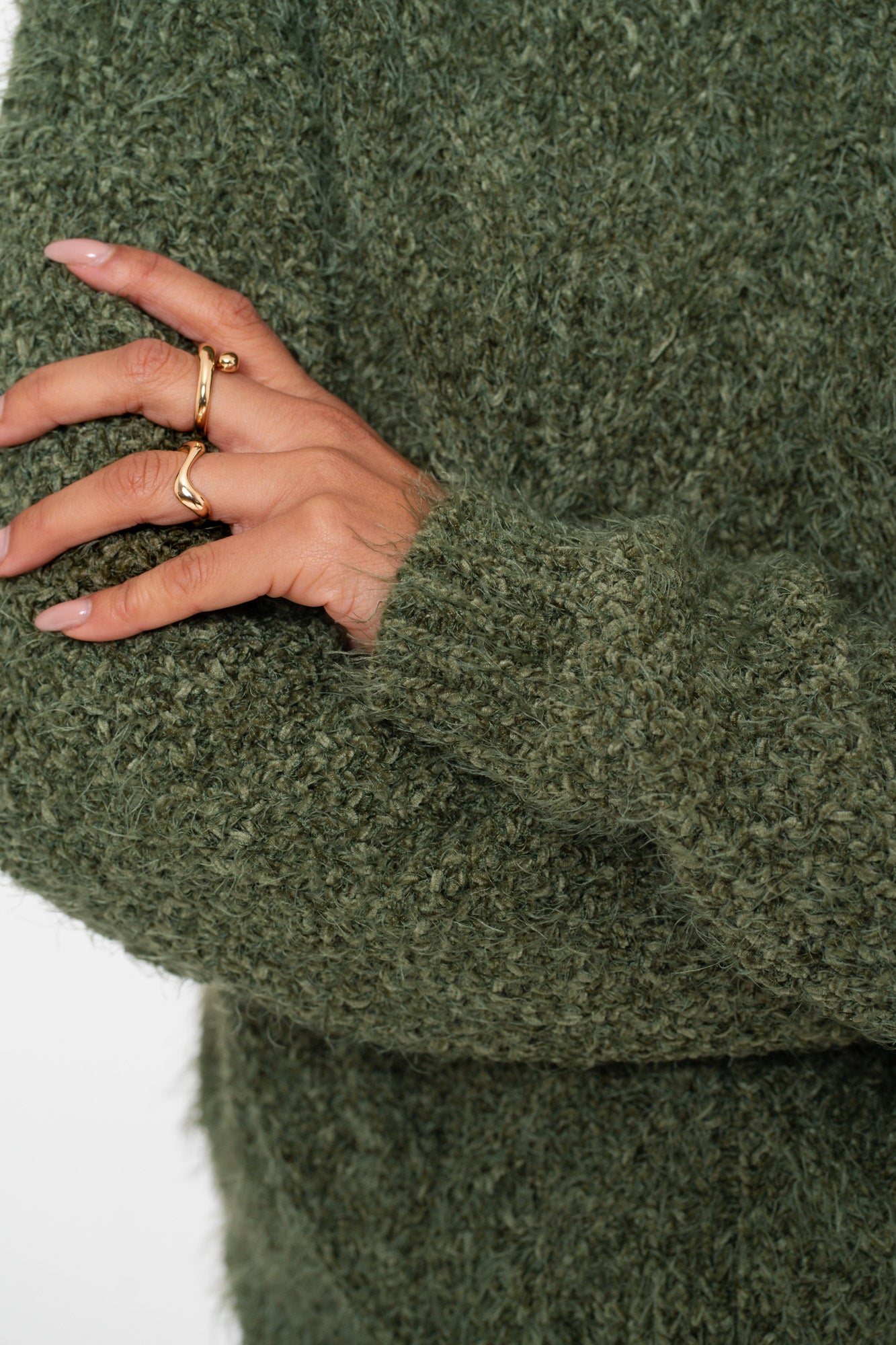 Geisha Damen-Zopfpullover mit Rollkragen