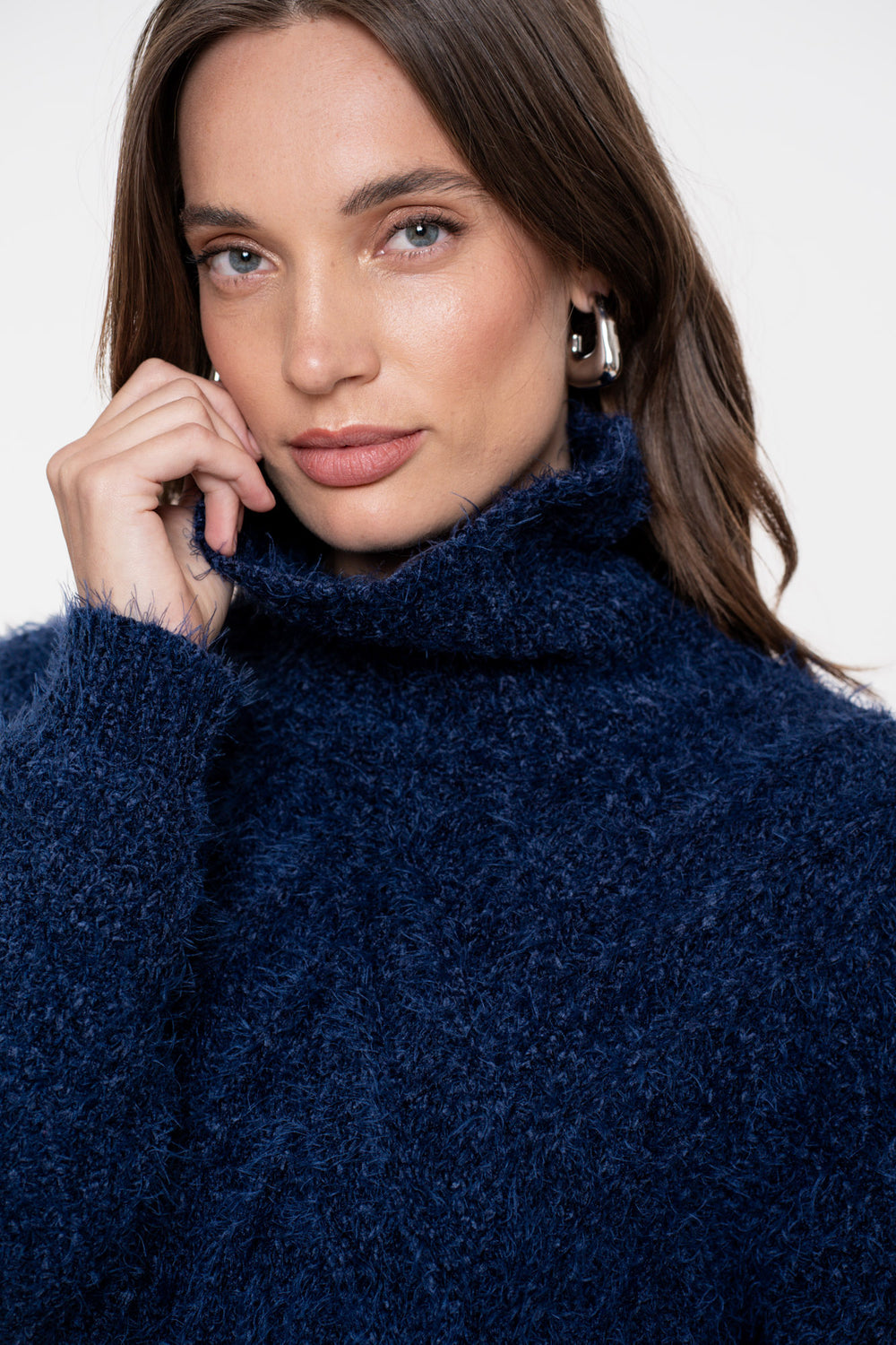 Geisha Damen Zopfpullover mit Turtleneck