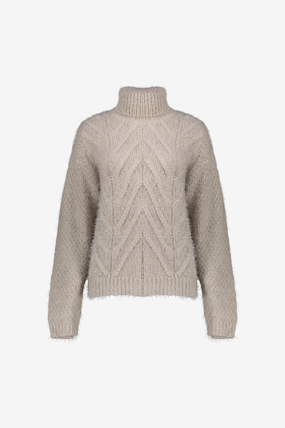 Geisha Damen Zopfpullover mit Turtleneck