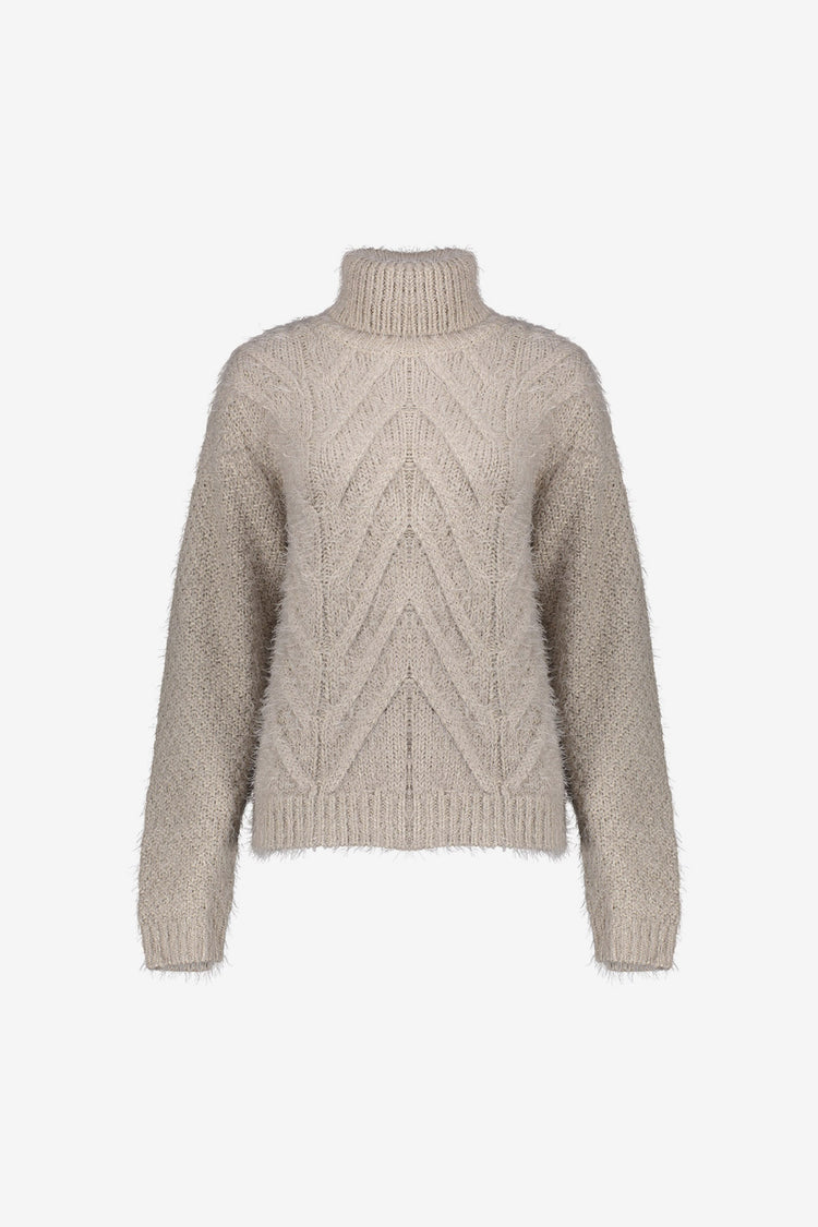 Geisha Damen Zopfpullover mit Turtleneck