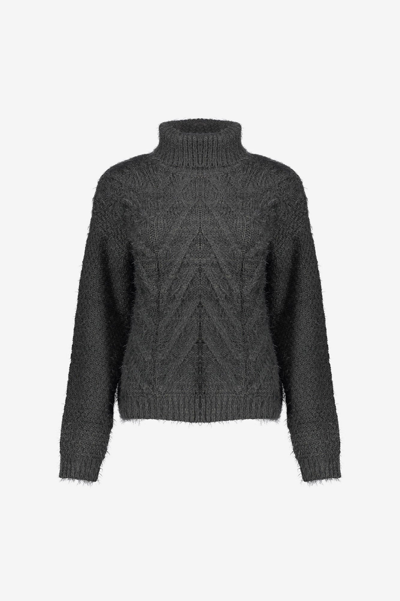 Geisha Damen Pullover aus Zopfstrick mit Rollkragen