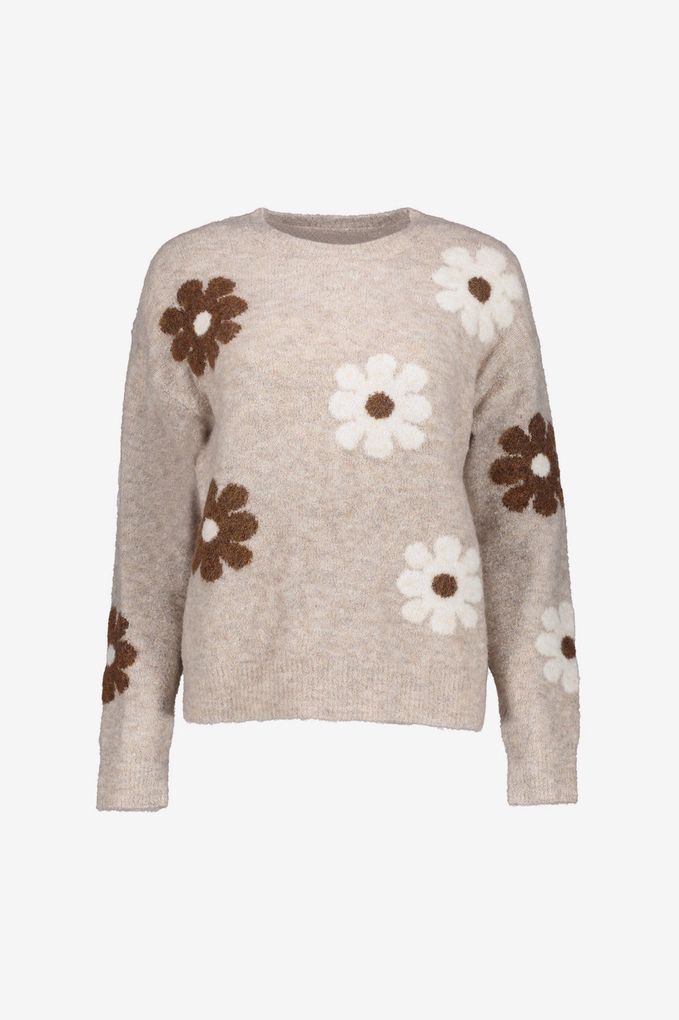 Geisha Damenpullover mit besticktem Blumenmuster