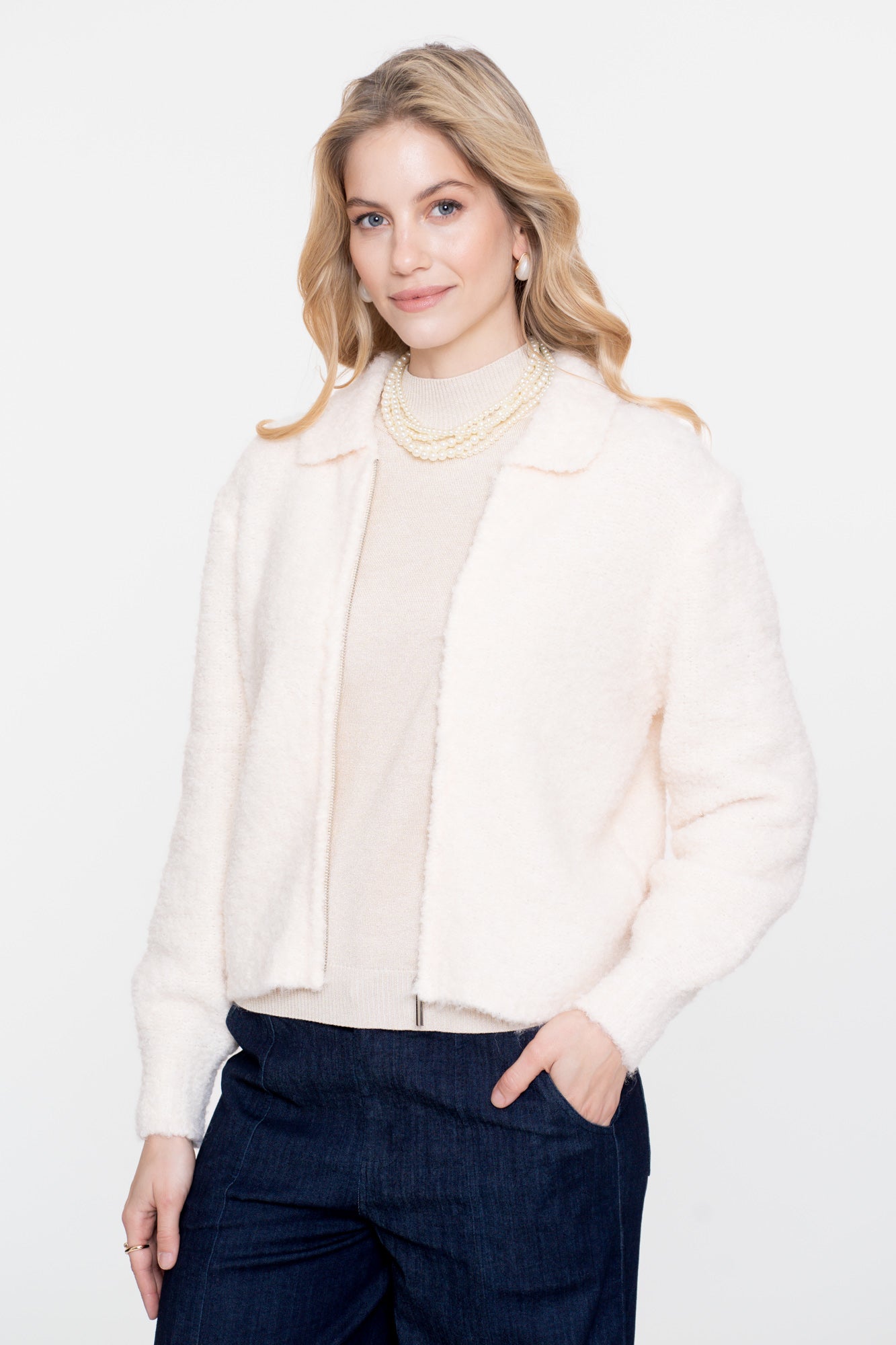 Geisha Damenpullover mit Puffärmeln und Lurex