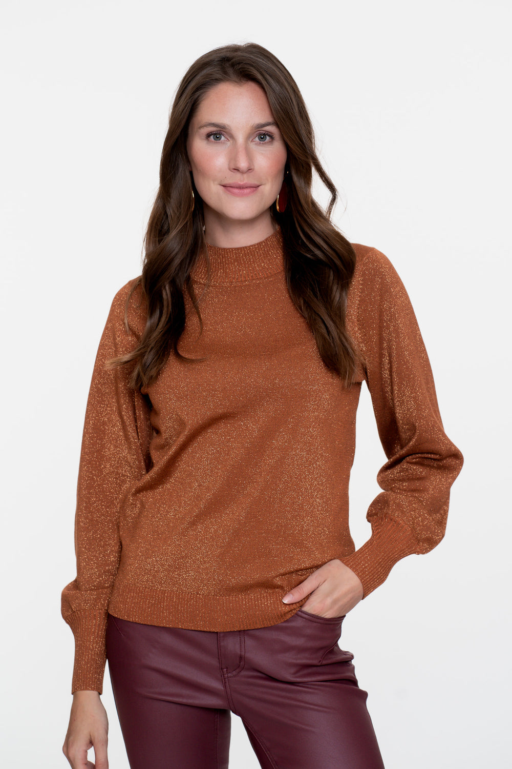 Geisha Damenpullover mit Puffärmeln und Lurex