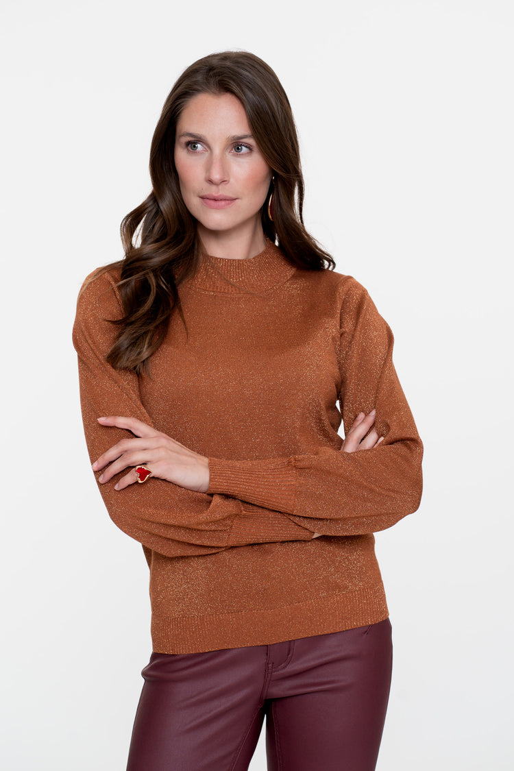Geisha Damenpullover mit Puffärmeln und Lurex
