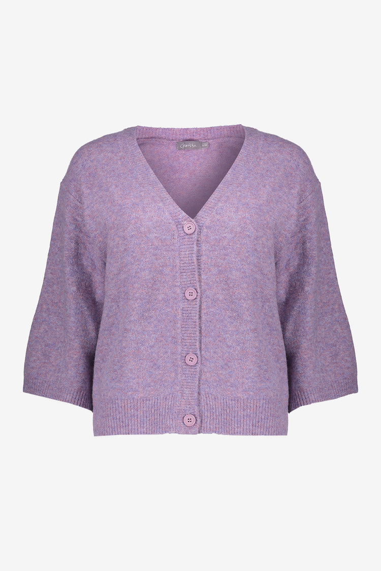 Geisha Damenstrickjacke mit V-Ausschnitt und 3/4 weiten Ärmeln