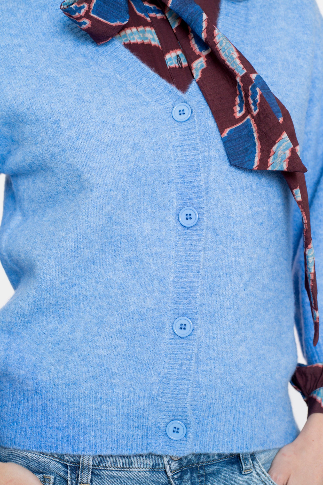Geisha Damenstrickjacke mit V-Ausschnitt und weiten 3/4-Ärmeln