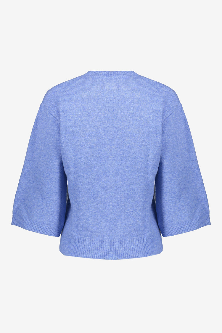 Geisha Damenstrickjacke mit V-Ausschnitt und weiten 3/4-Ärmeln