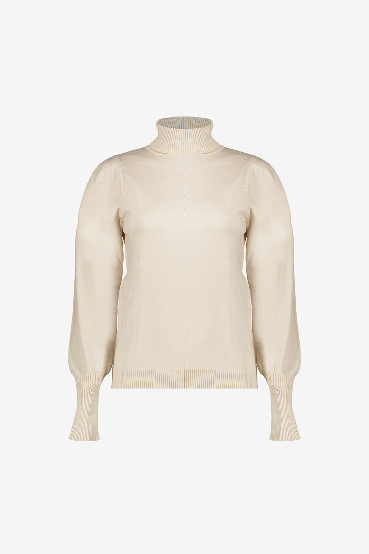Geisha Damenfigurbetonter Basicpullover mit Puffärmeln