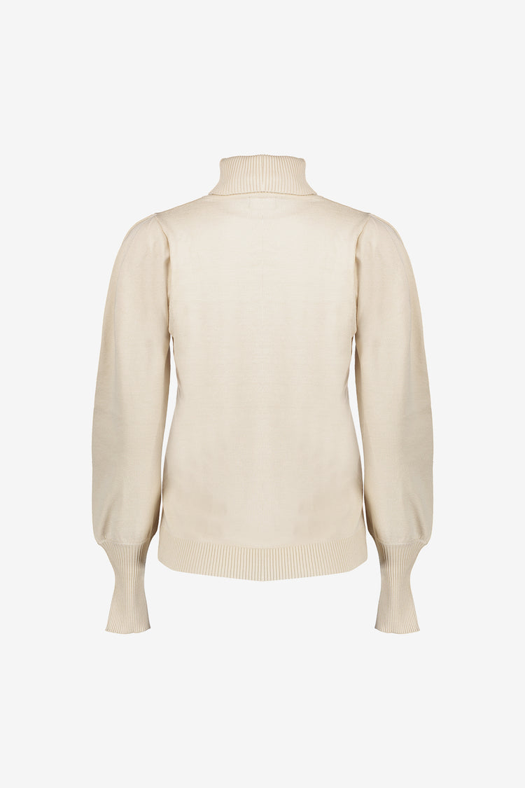 Geisha Damenfigurbetonter Basicpullover mit Puffärmeln