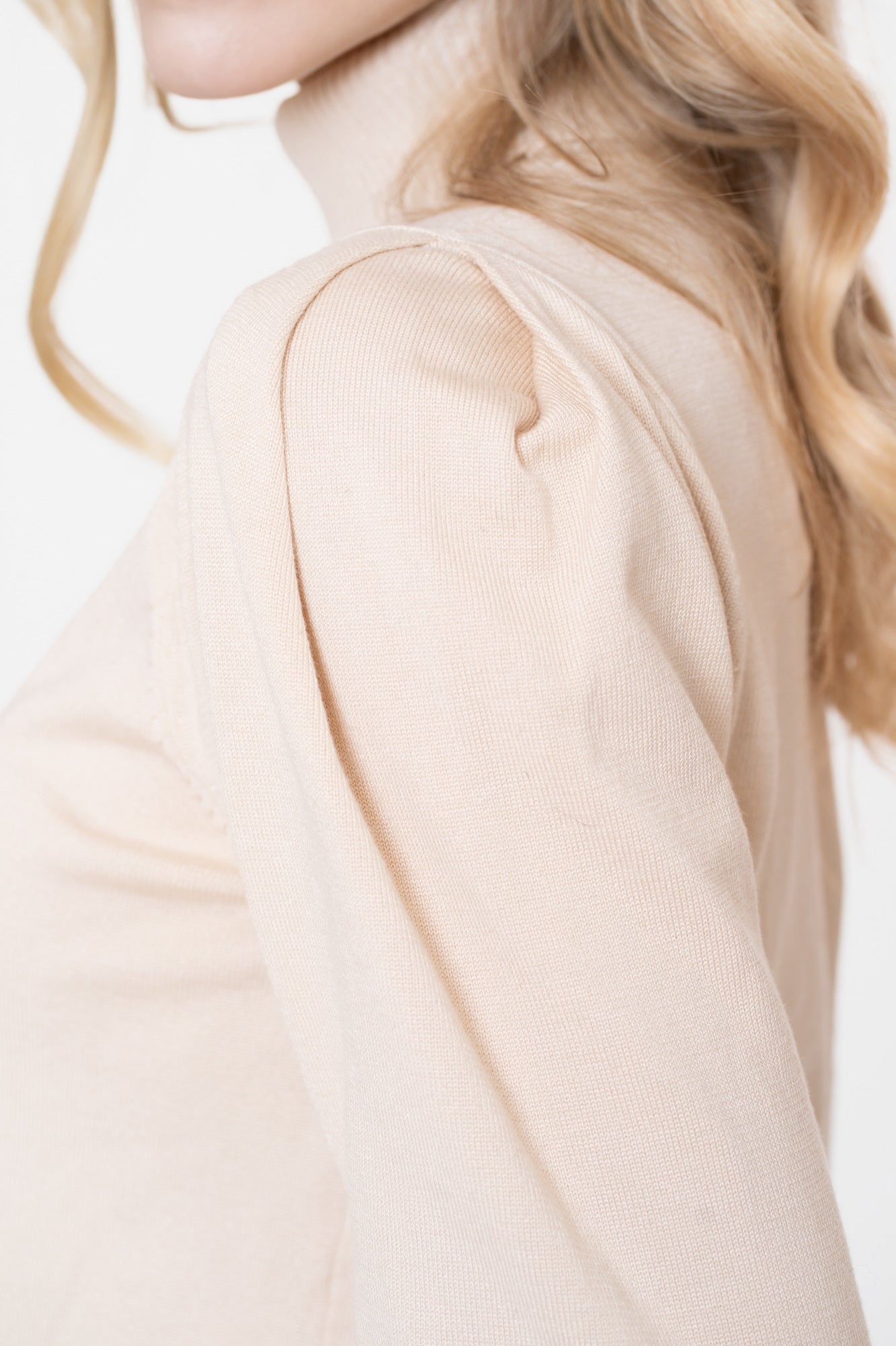 Geisha Damenfigurbetonter Basicpullover mit Puffärmeln