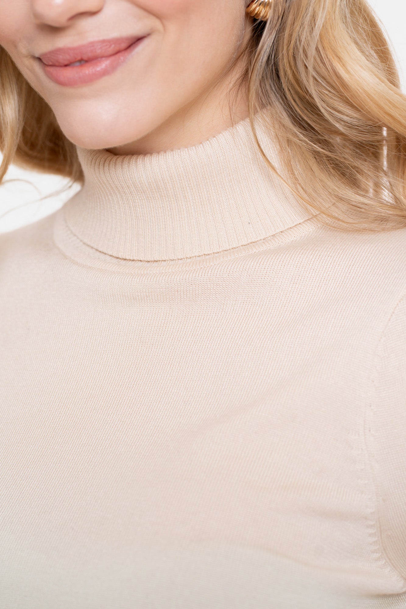 Geisha Damenfigurbetonter Basicpullover mit Puffärmeln