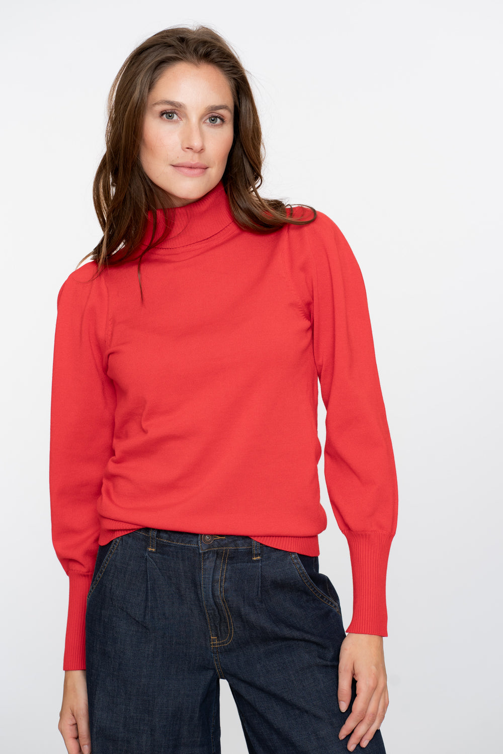 Geisha Damen Basic-Pullover mit Puffärmeln