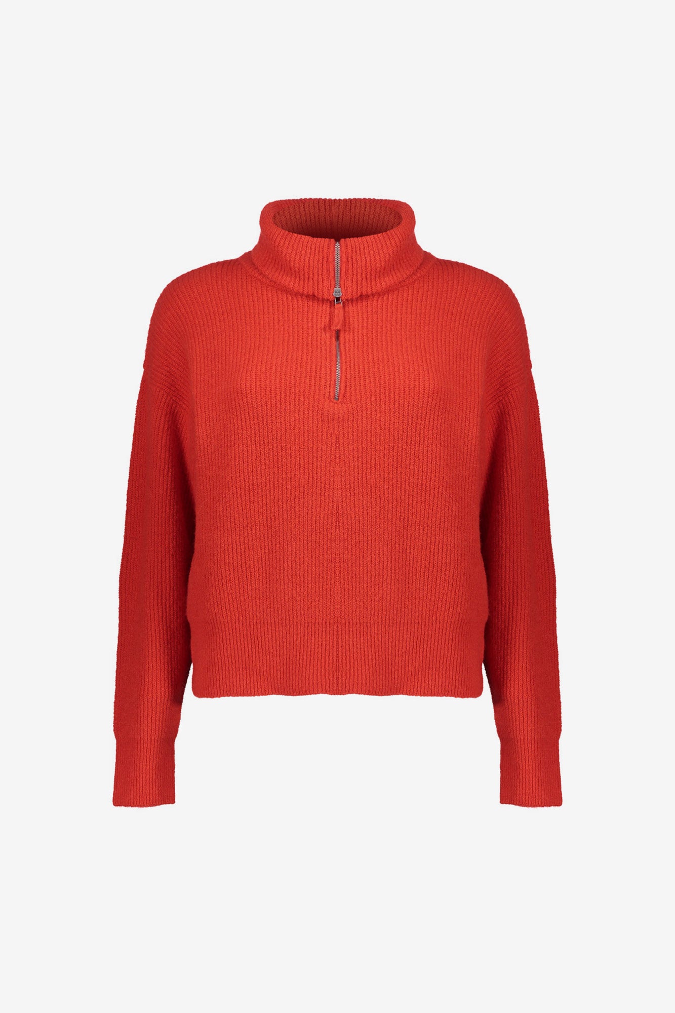 Geisha Damen-Strickpullover mit hohem Reißverschlusskragen