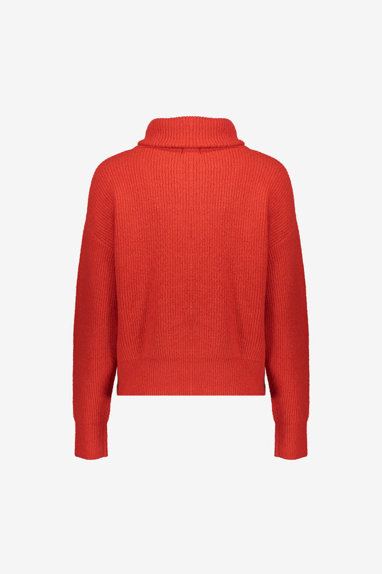 Geisha Damen-Strickpullover mit hohem Reißverschlusskragen
