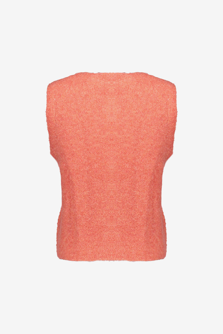 Geisha Damen-Bouclé-Gilet mit auffälligen Knöpfen