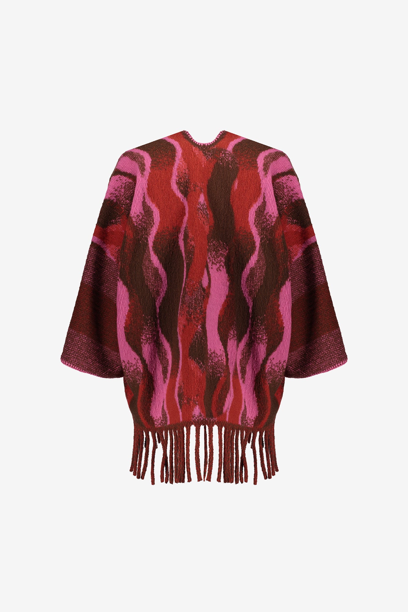 Geisha Damen-Poncho mit Swirl-Print und Fransen