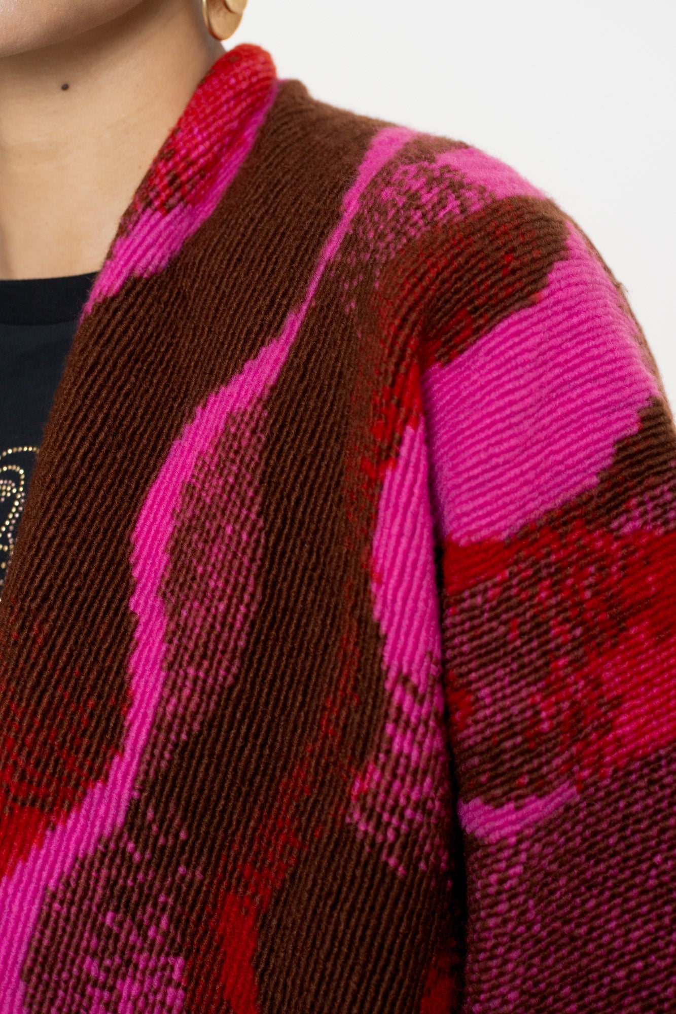 Geisha Damen-Poncho mit Swirl-Print und Fransen