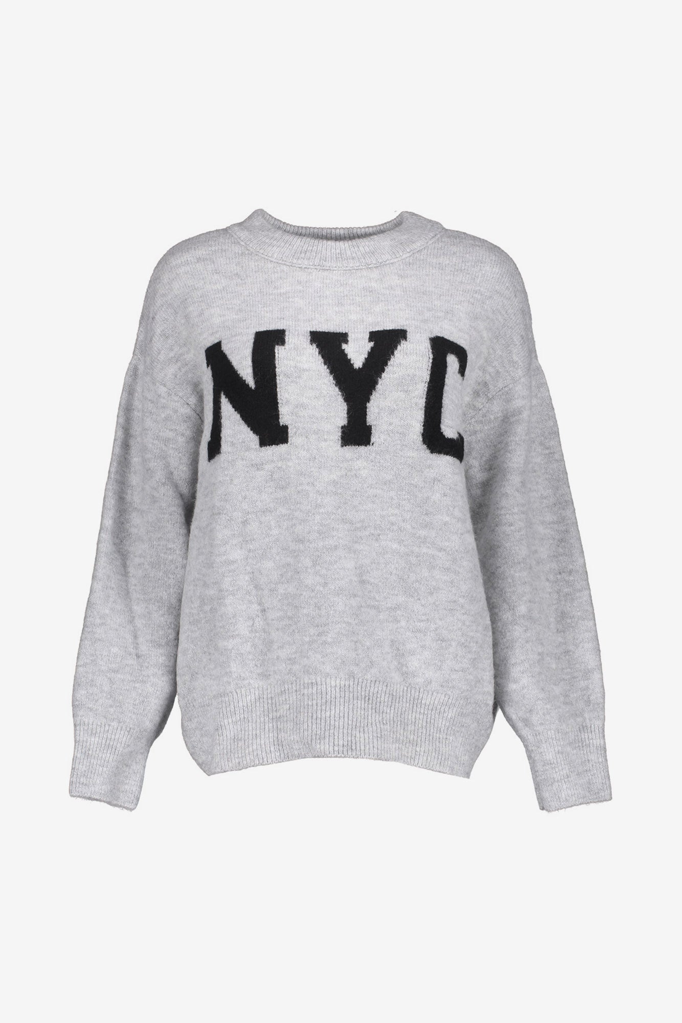 Geisha Damen-Oversized-Strickpullover mit NYC-Schriftzug