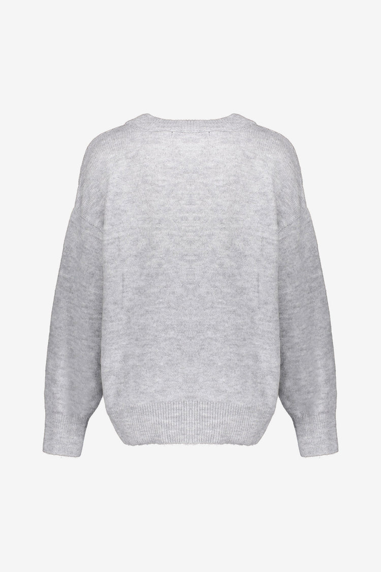 Geisha Damen-Oversized-Strickpullover mit NYC-Schriftzug