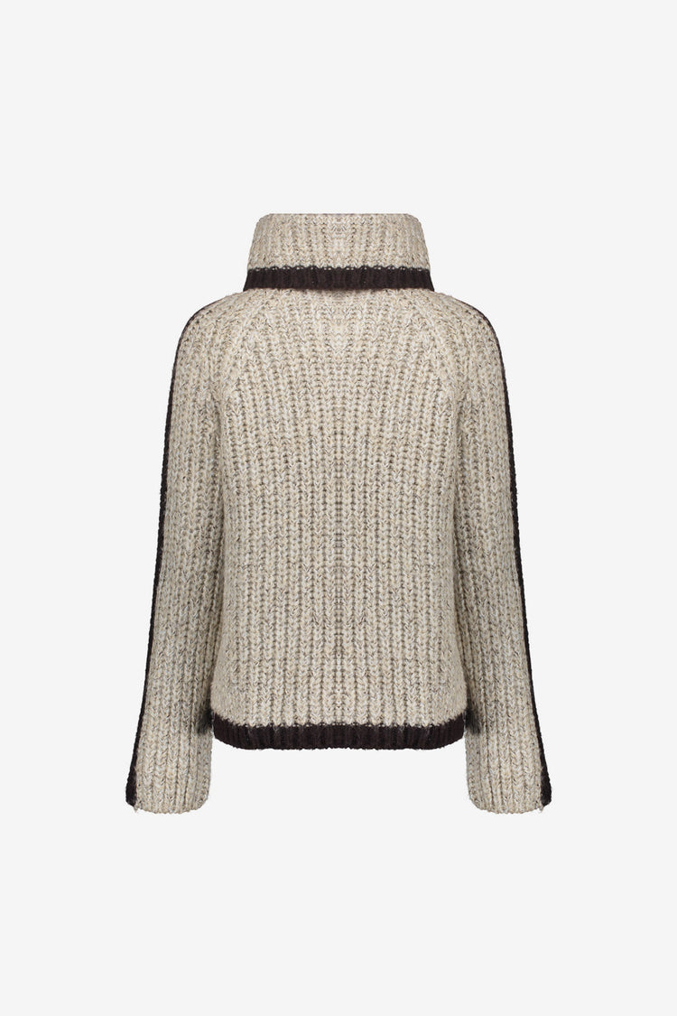 Geisha Damen-Zweifarbiger Zopfpullover