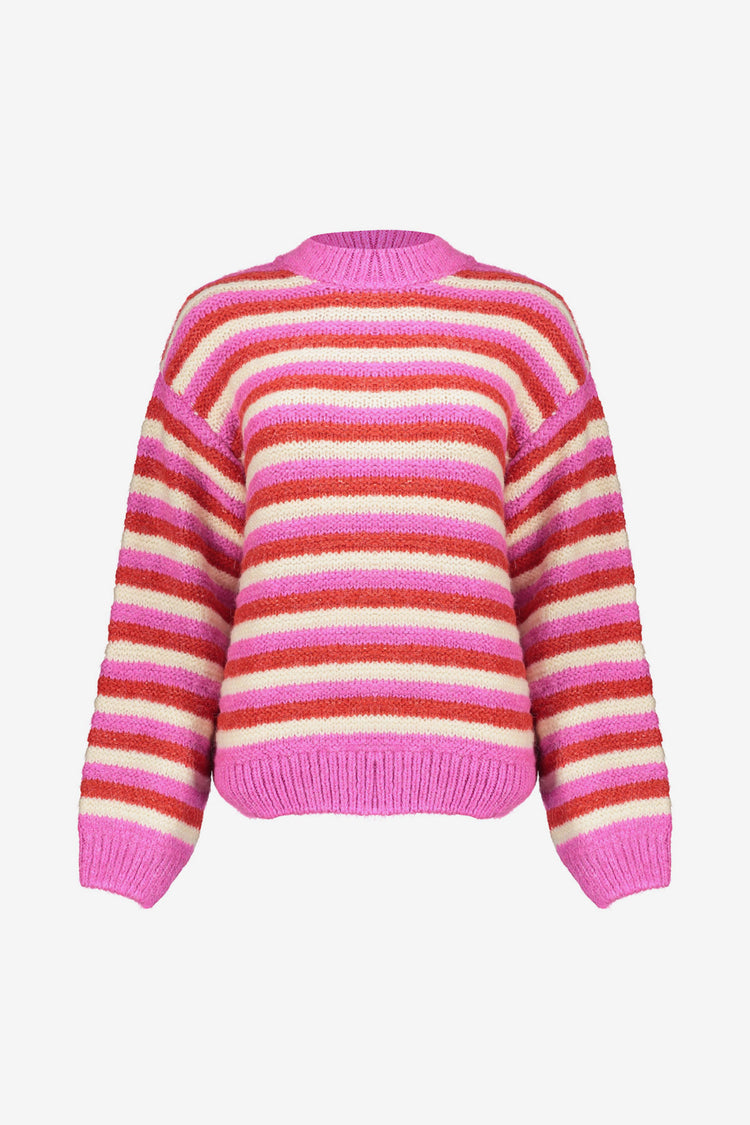Geisha Damenpullover mit bunten Streifen