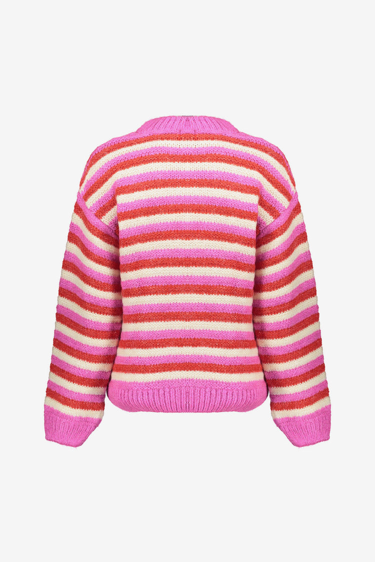 Geisha Damenpullover mit bunten Streifen
