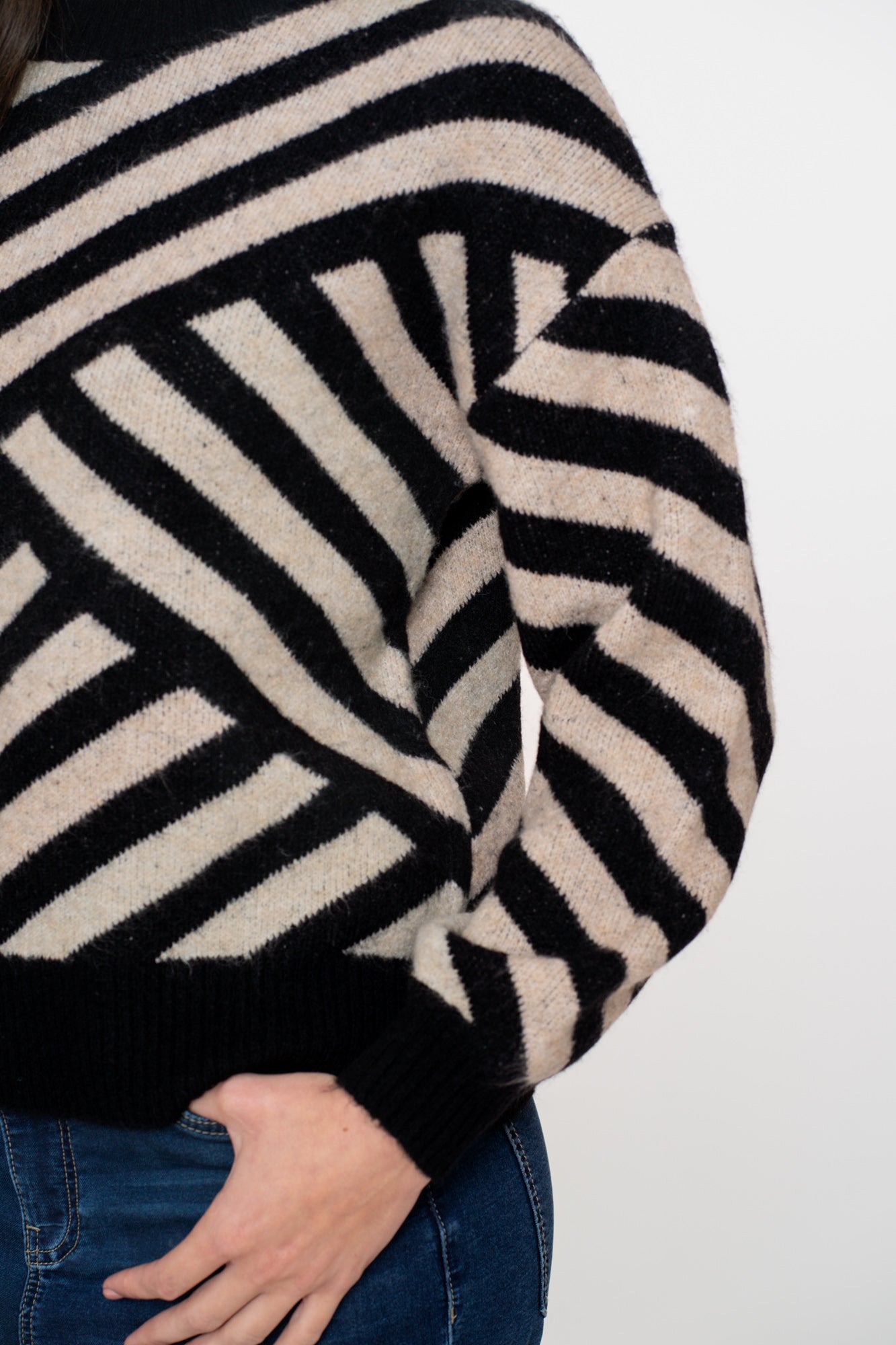 Geisha Damenpullover mit Streifenmuster