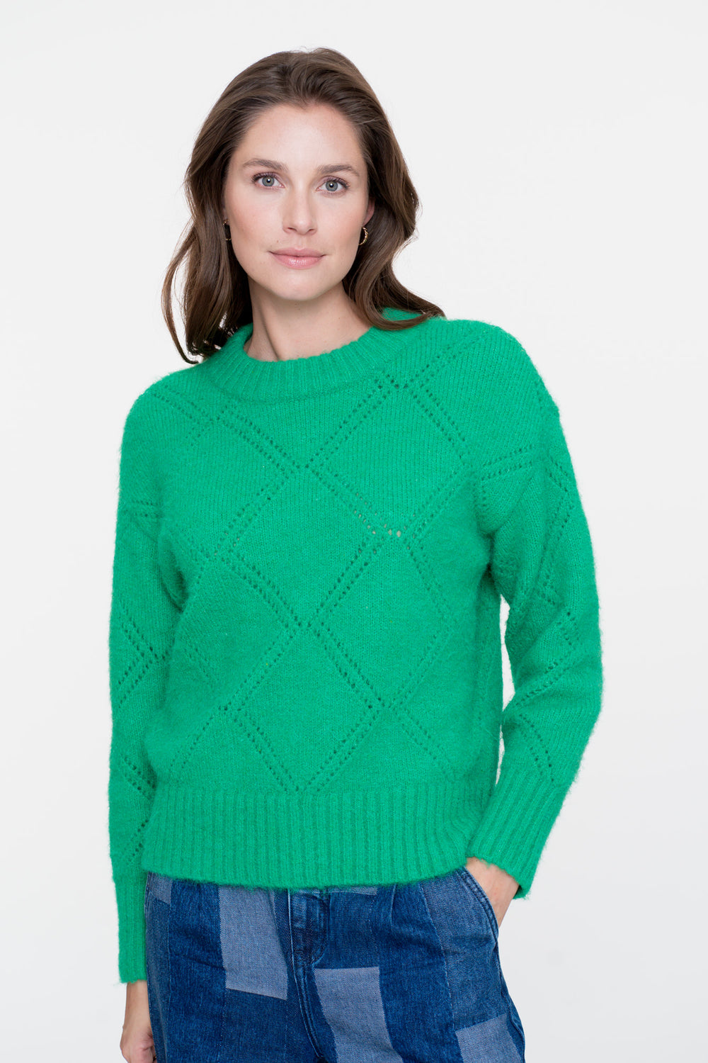 Geisha Damenpullover mit Ajourmuster