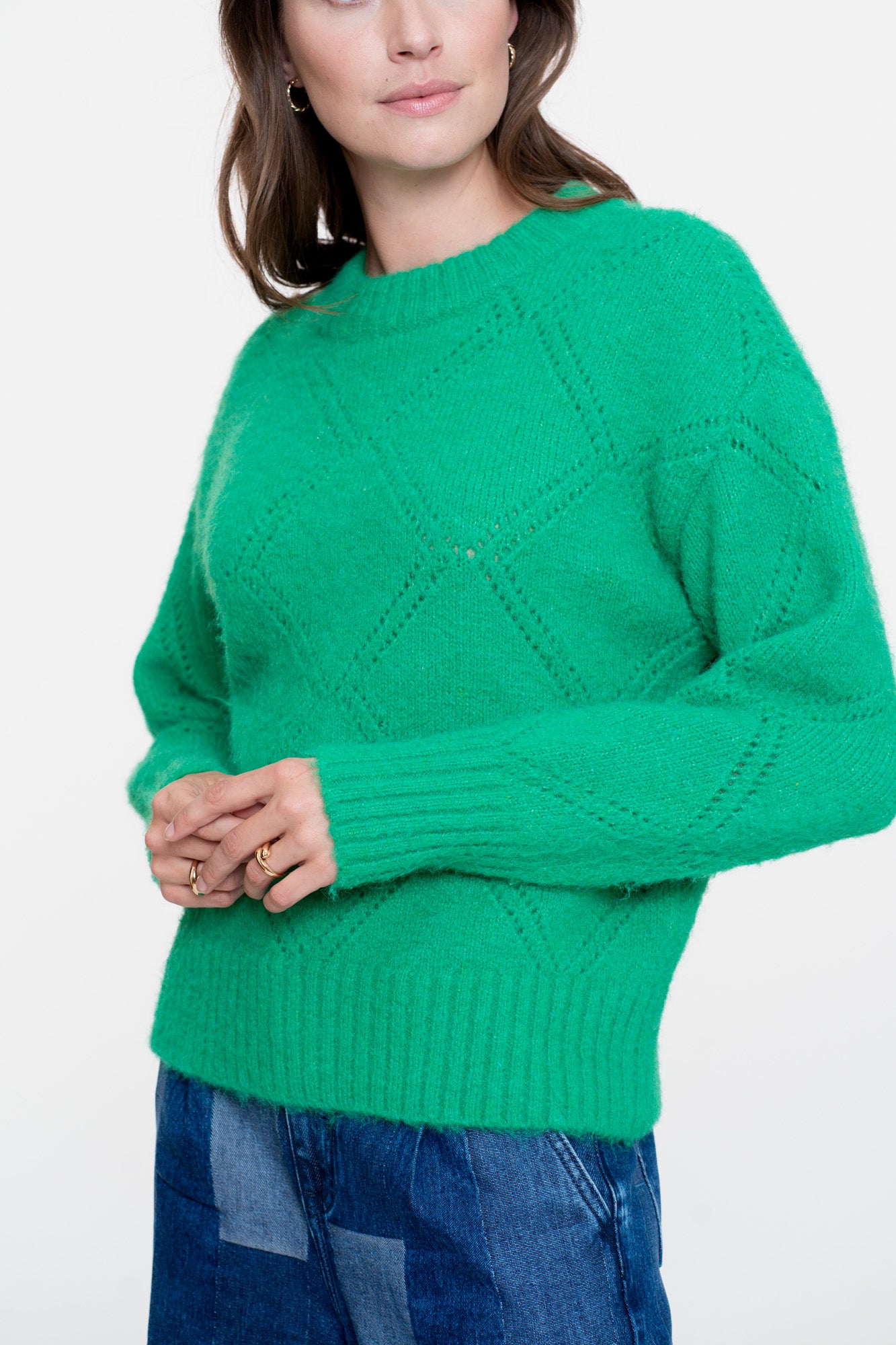 Geisha Damenpullover mit Ajourmuster