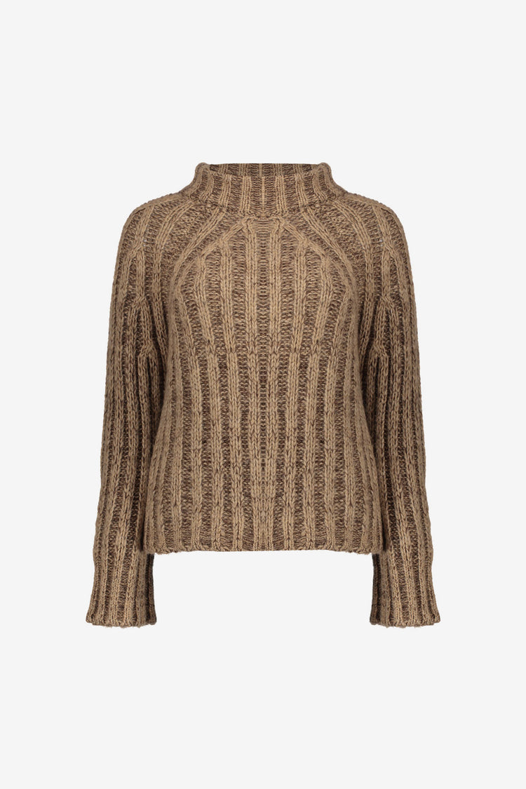 Geisha Damen-Melange-Pullover mit Stehkragen