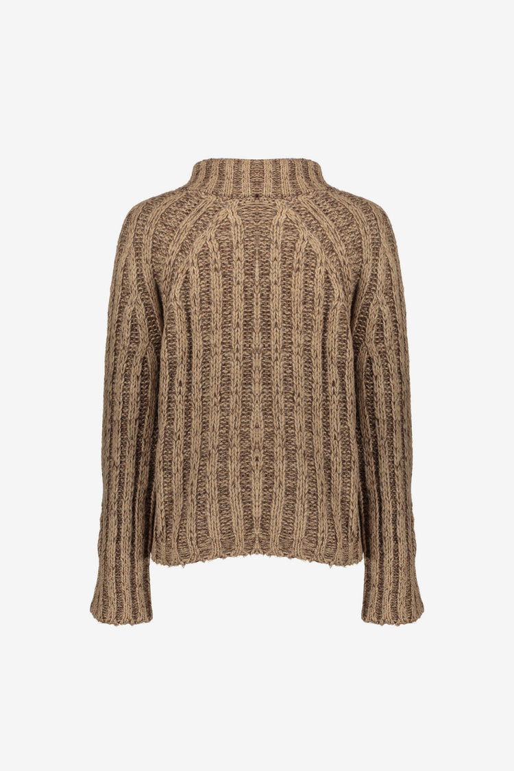 Geisha Damen-Melange-Pullover mit Stehkragen