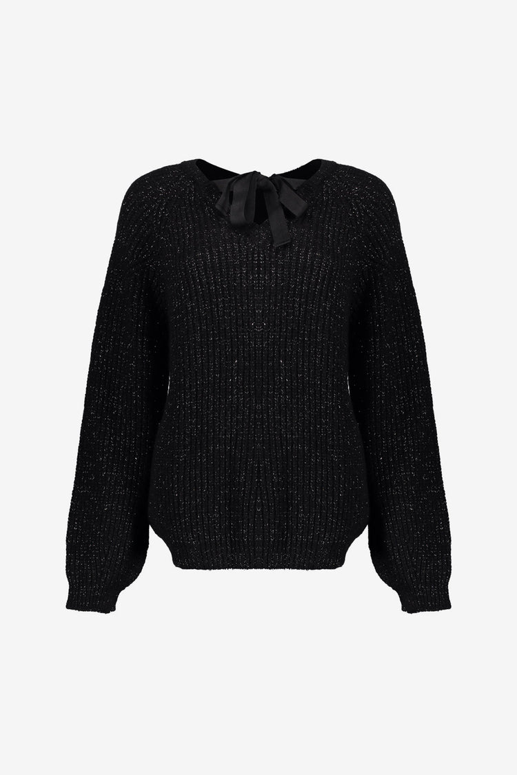 Geisha Damenpullover mit Schleifendetail und Lurex